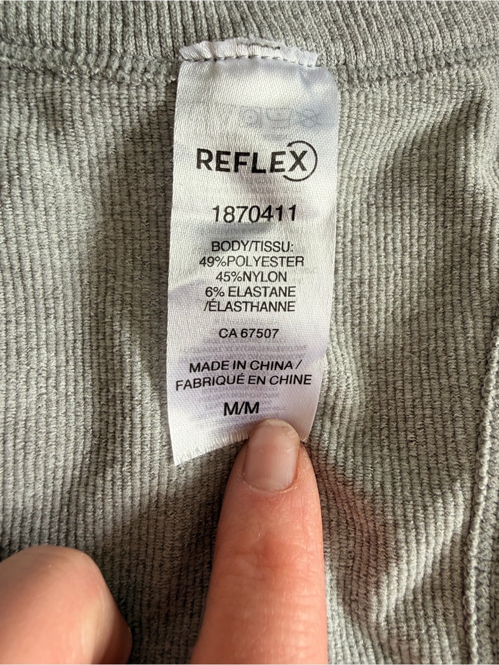 Reflex Light Gray Ribbed Tank Top - Picture 2 of 2